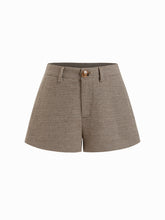 Jacquard Houndstooth Button Low Rise Shorts