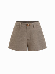 Jacquard Houndstooth Button Low Rise Shorts