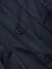 Satin Collar Ruffled Cinched Waist Lantern Sleeve Shirt