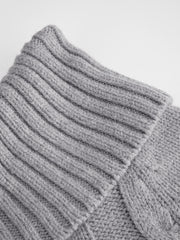 Cable Knit Wool-blend Turtleneck Mid-length Sleeve Oversized Top