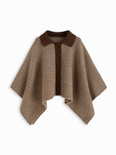 Knit Houndstooth Collar Cloak Sleeve Tweed Oversized Cardigan