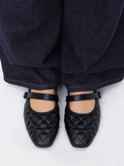 QUILTED MARY JANE FLATS
