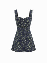 Cotton-blend Sweetheart Ditsy Floral Ruched Mini Dress