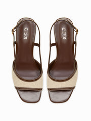 TWO-TONE STRAP SLINGBACK SANDALS