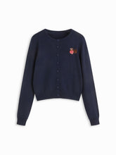 Wool-blend Knit Dachshund Embroidery Cardigan