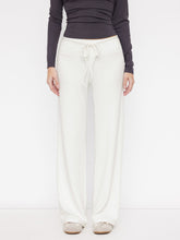 Cotton-blend Mid Rise Drawstring Wide Leg Trousers