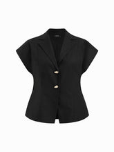 Linen-blend V-neck Dolman Sleeve Blazer Vest Curve & Plus