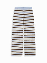 Knit Striped Low Rise Wide Leg Trousers