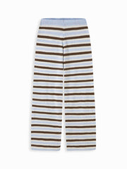 Knit Striped Low Rise Wide Leg Trousers