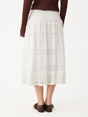 Lace Mid Rise Bowknot Maxi Skirt