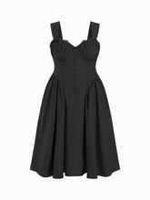 Cotton-blend U-neckline Ruffled Lace Up Flared Maxi Dress Curve & Plus