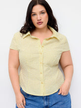 100% Cotton Tartan Short Sleeve Blouse Curve & Plus
