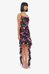 Alba Mini Dress - Neon Heart Print
