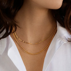 Anita Waterproof Necklace Set - Gold/Pavé