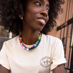 Mini Jane Beaded Necklace - Rainbow Bead