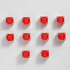 Block Party Varsity Number Custom Bracelet - Cherry Red Double Digit
