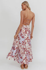 Echoes A Line Midi Dress Floral Purple