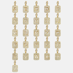 Block Pavé Initial Cluster Charm - C