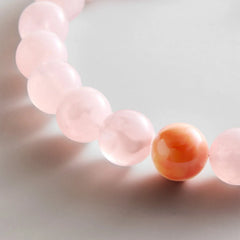 Jane Beaded Necklace - Rose Quartz/Carnelian