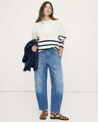Duttini | Structured Barrel Jeans For Women In Denim