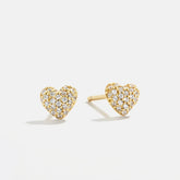 Adrianna 18K Gold Earrings - Pavé Heart