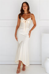Lit From Within Satin Maxi Skirt Butter