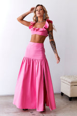Dessert Menu Maxi Skirt Pink