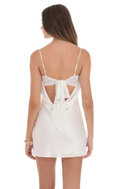 Venice Muse Lace Bust White Mini Dress