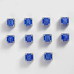 Block Party Varsity Number Custom Bracelet - Cobalt Single Digit