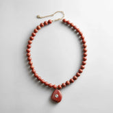 Jamie Semi-Precious Beaded Necklace - Red Jasper/Red Jasper
