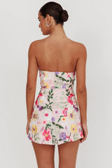 Entered The Chat Strapless Mini Dress Multi
