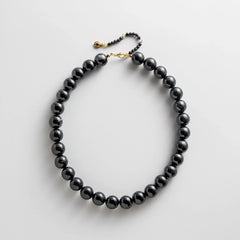 Mini Jane Beaded Necklace - Black Bead