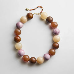 Jane Beaded Necklace - Brown Multi Bead