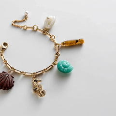 All At Sea Charm Bracelet - Gold/Turquoise