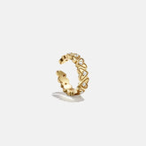 18K Gold Heart Ear Cuff - Heart