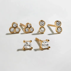 Beckett Waterproof Earring Set - Gold/Pavé