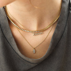 18K Gold Motif Necklace - Hamsa