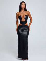 Milarae Black Midi Dress