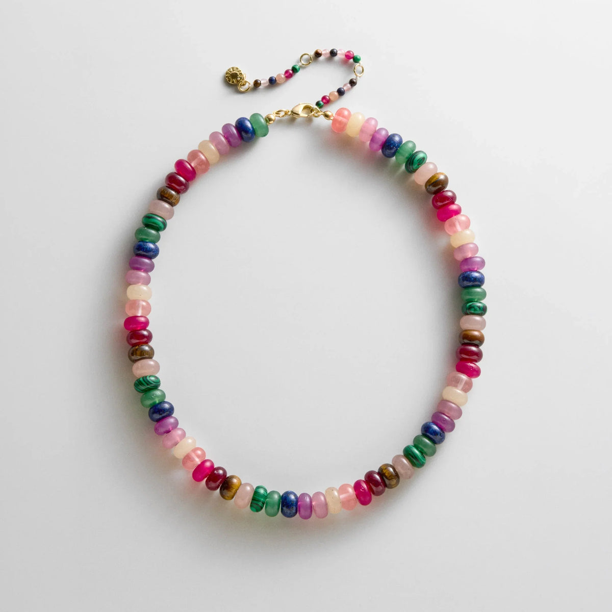 Joyce Semi-Precious Beaded Necklace - Dark Multi Bead
