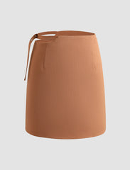 Light Brown Waist Cut Out Skirt