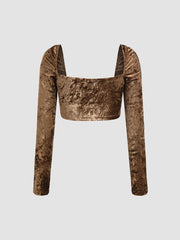Glitter Gold Crop Blouse