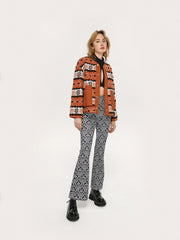 Retro Striped Button Up Jacket