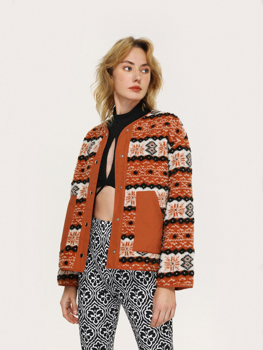 Retro Striped Button Up Jacket