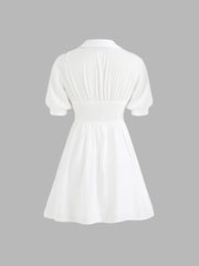 Solid Short Sleeve Mini Dress