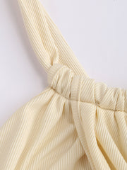 Rib Solid Cross Crop Top