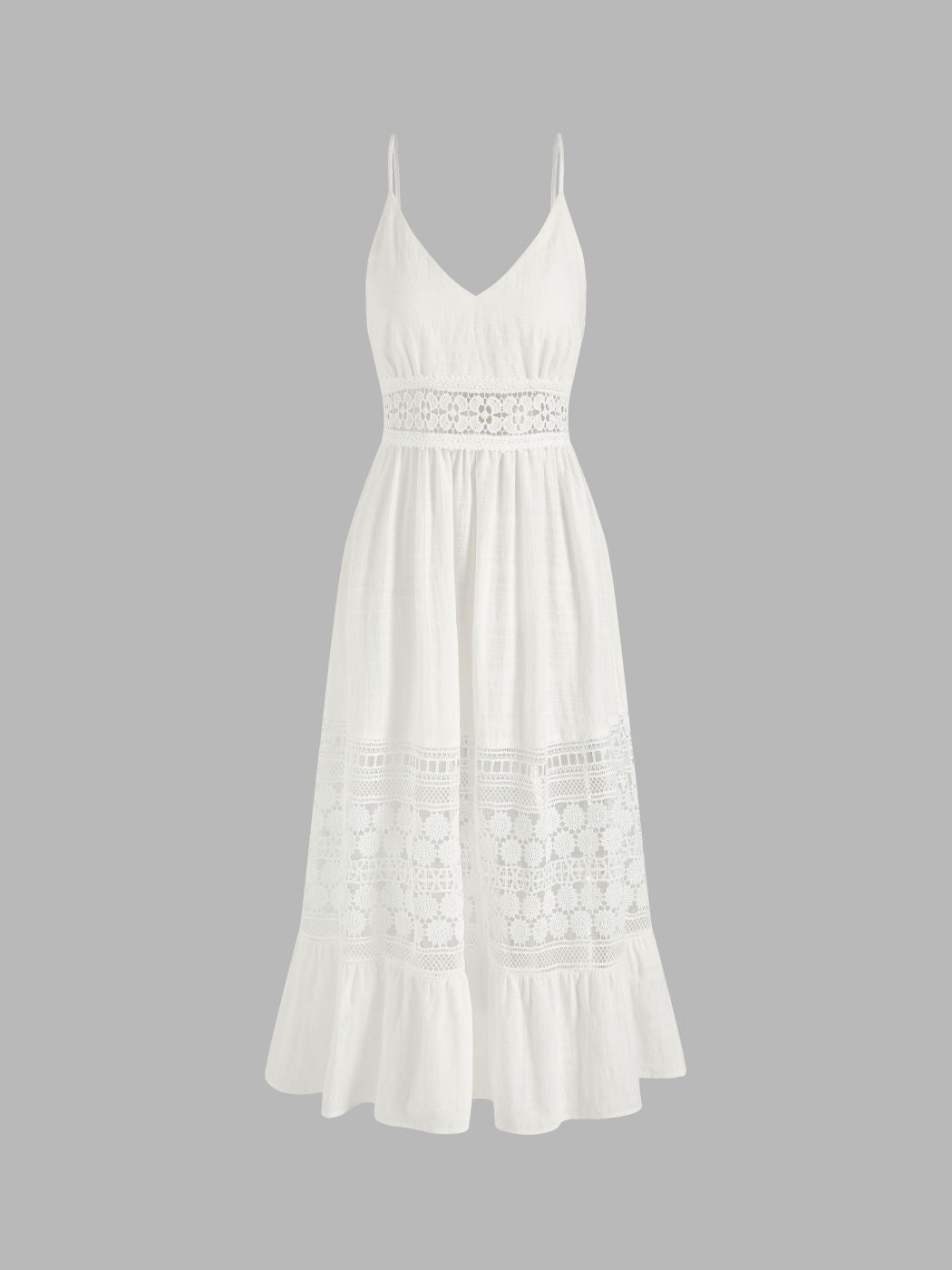 Floral Lace Hollow Out Midi Dress