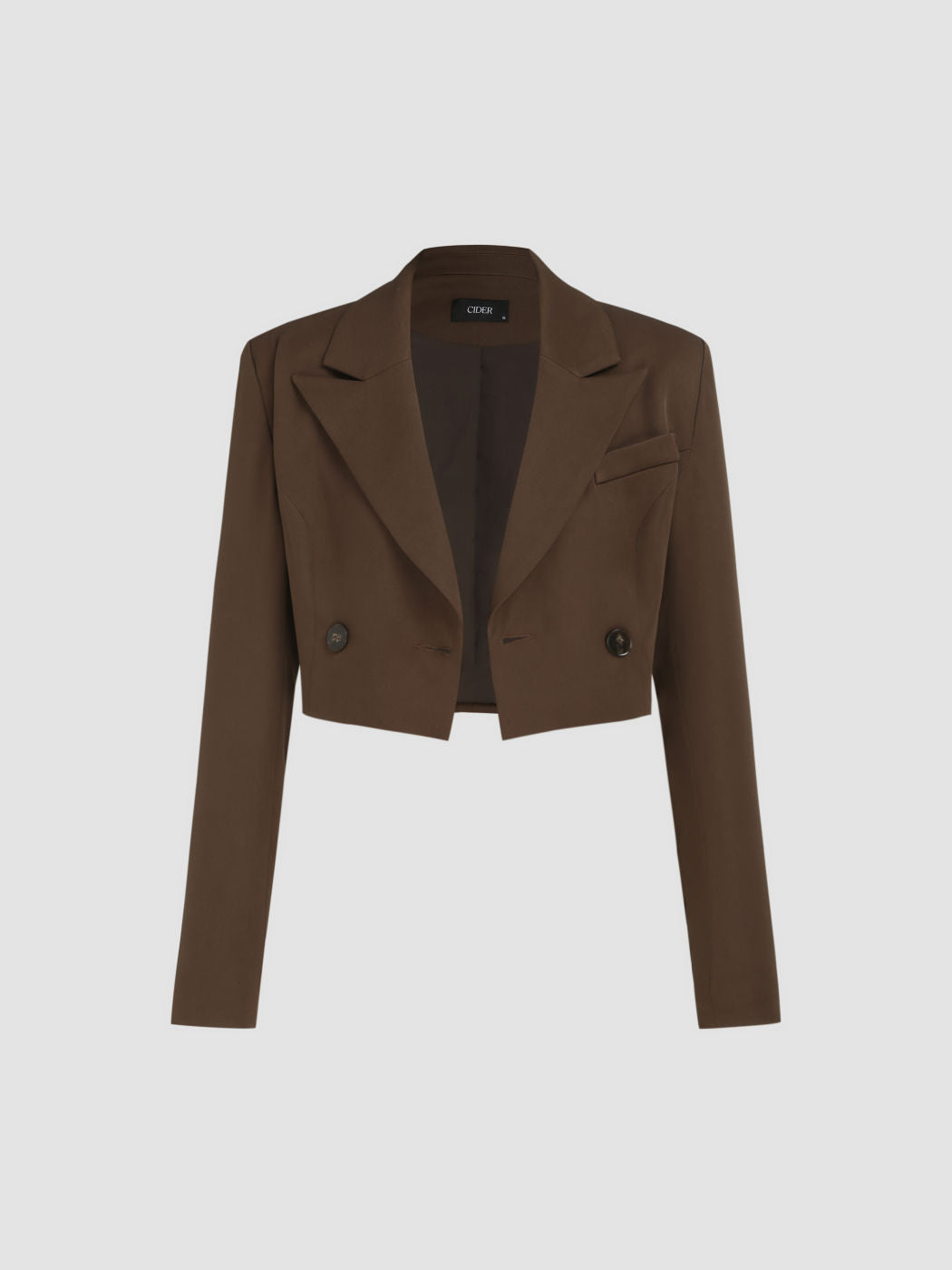 Solid Collar Crop Blazer