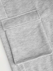 Solid Elastic Waist Cargo Jogger Sweatpants