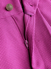 Belted Tweed Tapered Trousers