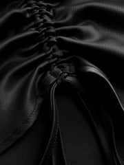 Solid Lace Corset Drawstring Cami Short Dress